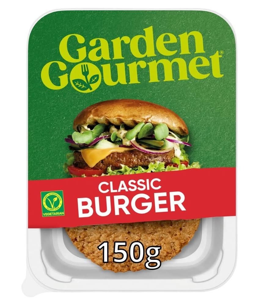Garden Gourmet Burger Roślinny Wegański produkt na bazie białka sojowego i pszennego 150 g