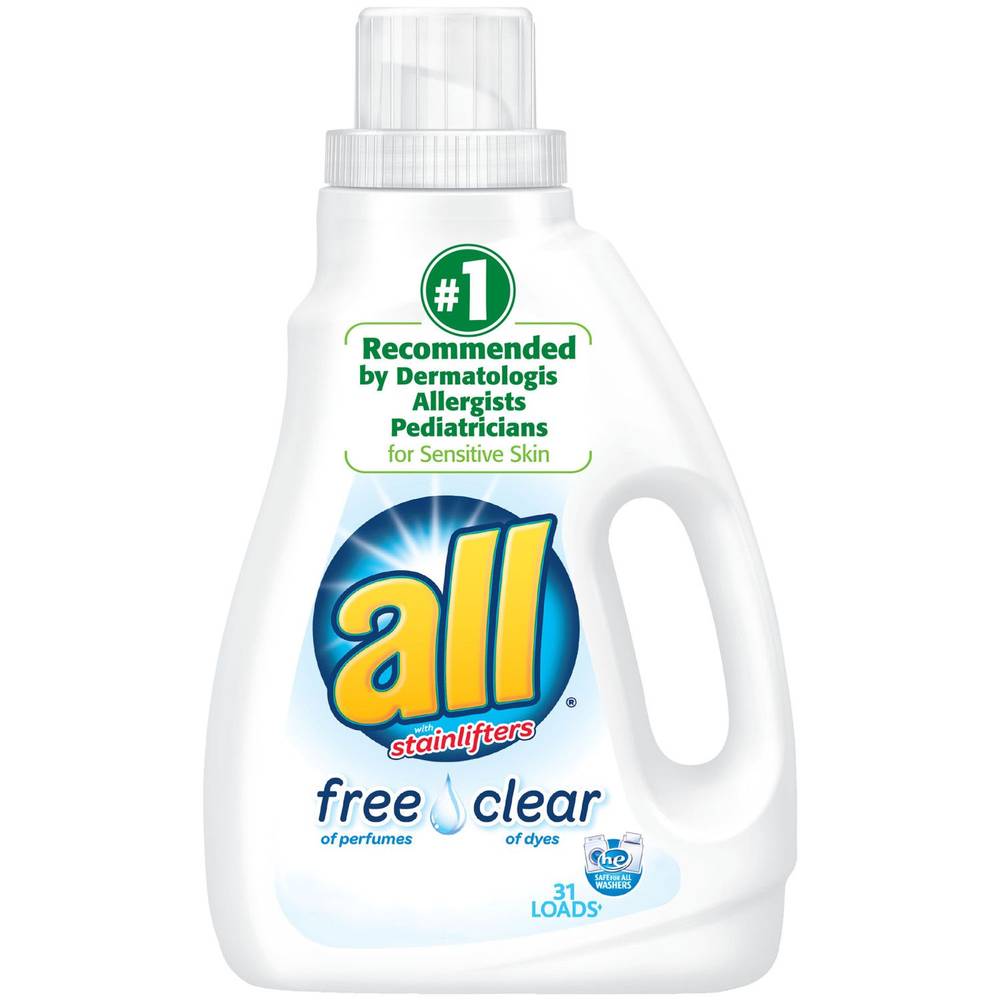 all Liquid Laundry Detergent, Free Clear for Sensitive Skin, 36 oz