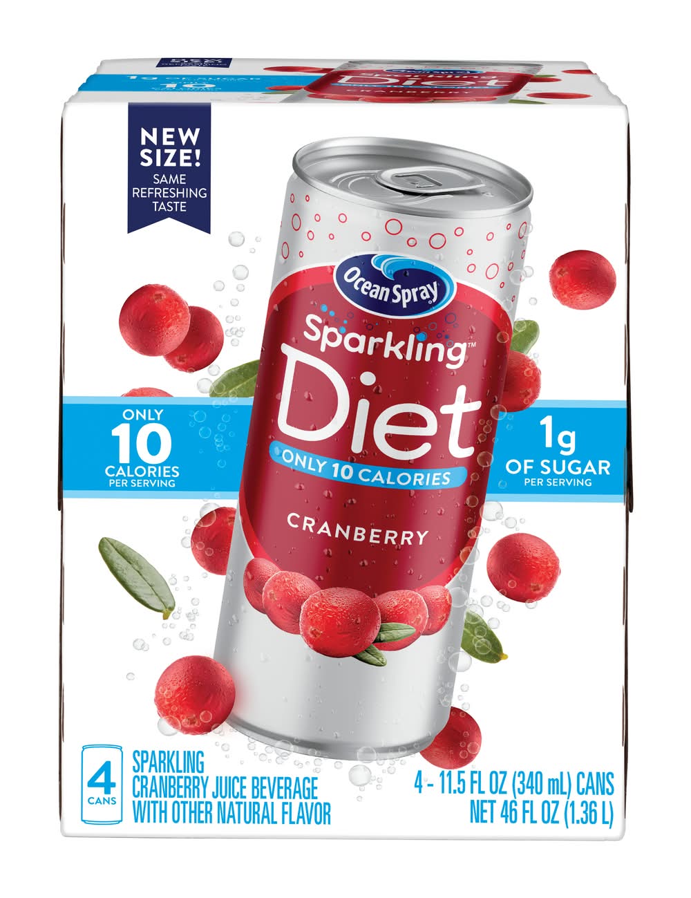 Ocean Spray Sparkling Diet Juice, Cranberry (4 x 11.5 fl oz)