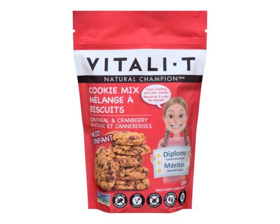 Vitali-t · Avoine et canneberges sans gluten bio (40 g) - Organic gluten free cranberry and oatmeal (430 g)