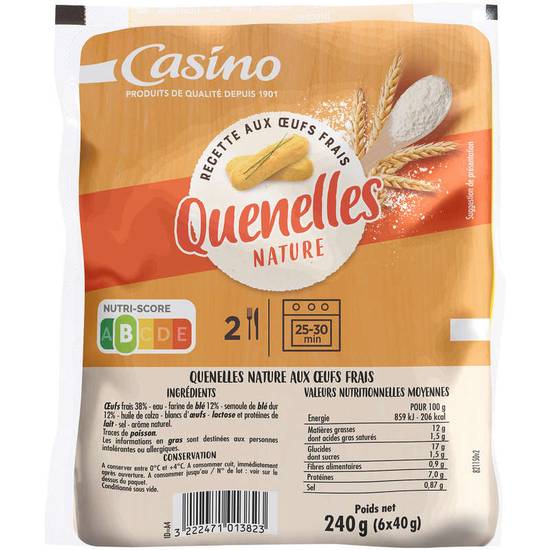 Casino Quenelles - Nature - Aux œufs frais - 240g