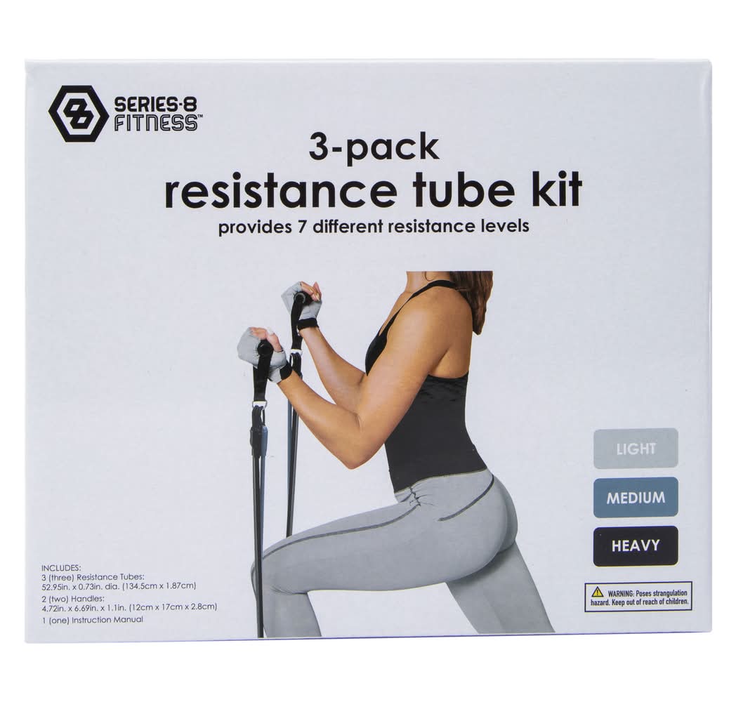Series-8 Fitness™ Resistance Tube Kit 3-Count