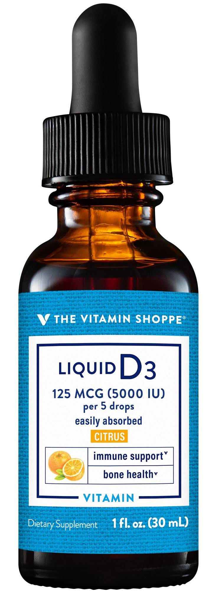 Liquid Vitamin D3 - Immune Support & Bone Health - 5,000 Iu - Citrus (1 Fl. Oz.)