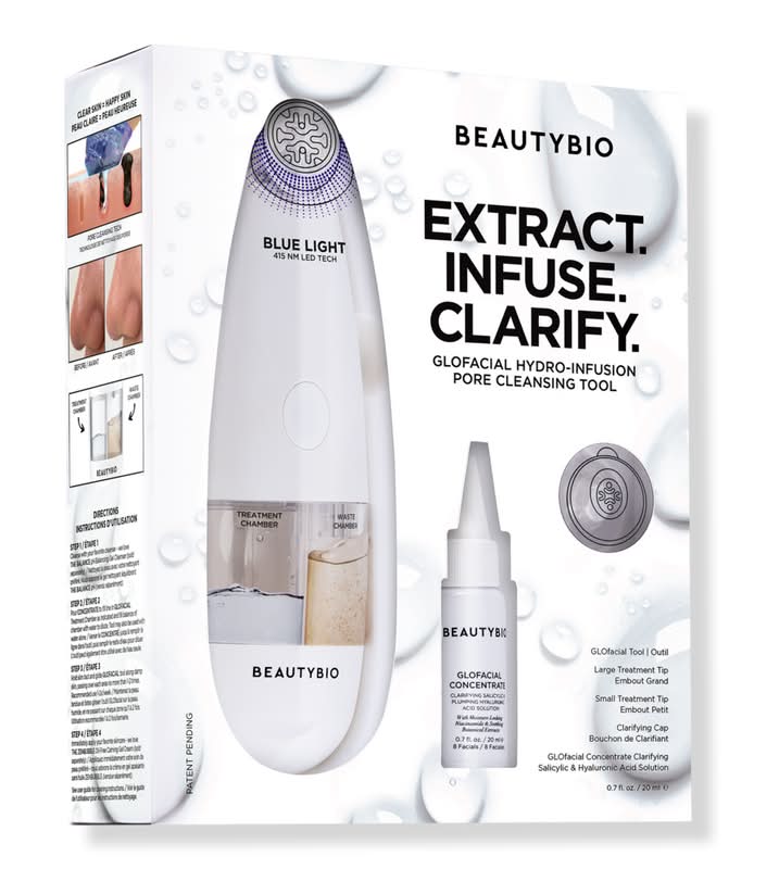 BeautyBio GLOfacial Hydro-Infusion Pore Cleansing + Blue LED Clarifying Tool