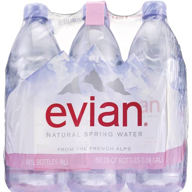 Evian Live Spring Water (6 ct, 33.8 fl oz)