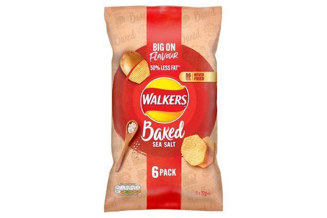 WALKERS Baked Sea Salt 22g 6pk
