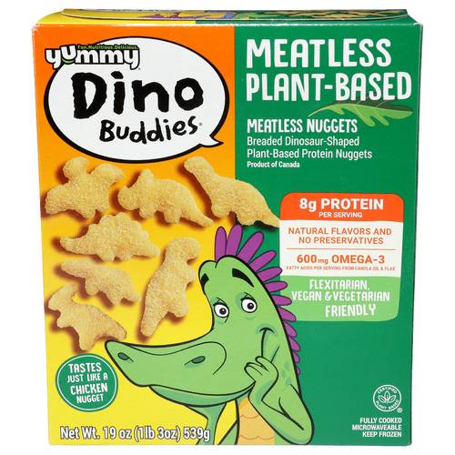 Yummy Meatless Plant-Based Dino Buddies Nuggets