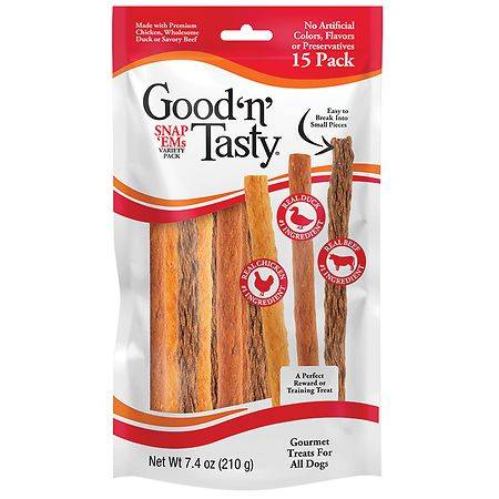 Good 'N' Tasty Triple Flavor Snap 'Ems Meaty Sticks Variety Pack Dog Treats - 7.4 oz