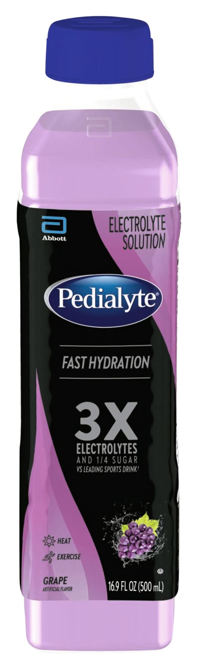 Pedialyte Fast Hydration Electrolyte Solution Drink, Grape (16.9 fl oz)