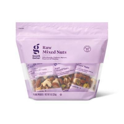 Good & Gather Unsalted Raw Mixed Nuts - 9oz/10ct - Good & Gathertm
