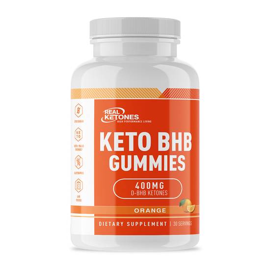 Real Ketone Keto BHB Gummies - Orange, 400mg, 30 ct