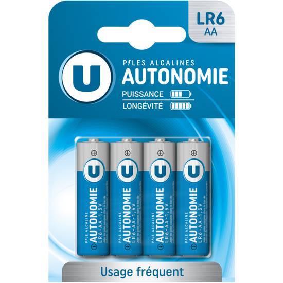 Les Produits U - Piles autonomie lr6, AA (4)