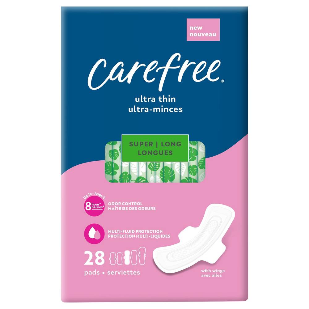 Carefree Ultra Thin Pads With Wings, L (28 ct)