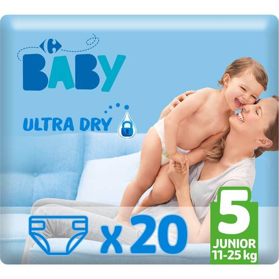 Carrefour Baby - Couches bébé (taille 5, 11-25 kg junior)
