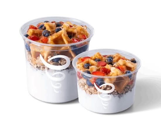 coconut whip strawberry blueberry waffle bowl