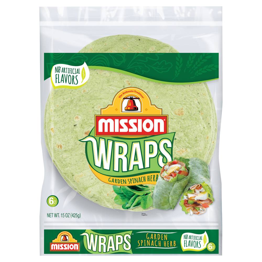 Mission Spinach Herb Wraps (15 oz, 6 ct)