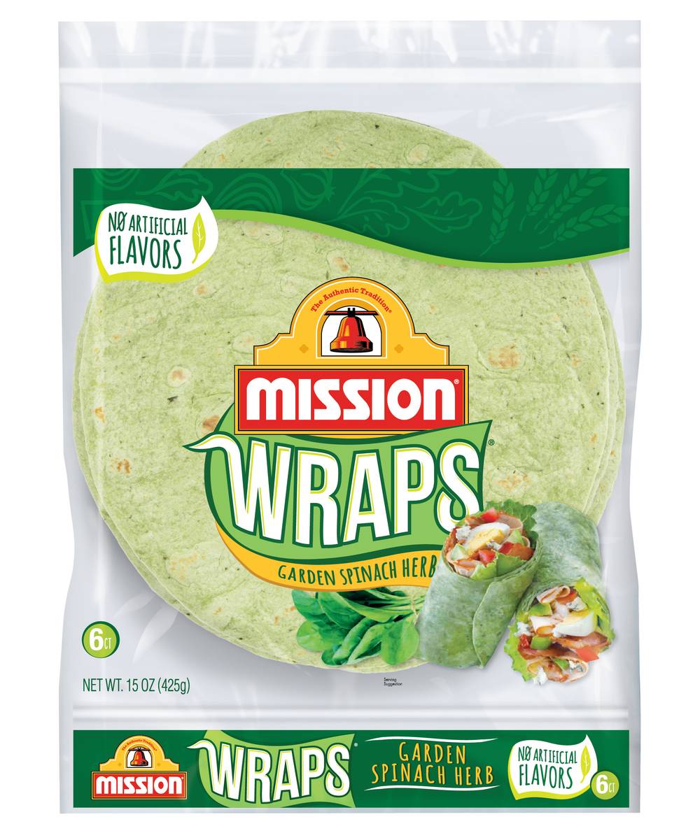 Mission Spinach Herb Wraps (15 oz, 6 ct)