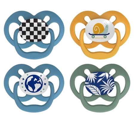 Dr. Brown's Advantage Glow in the Dark Baby Pacifiers 6-18 Months, Assorted (4 ct)