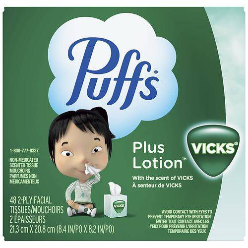 Puffs Plus Lotion with the Scent of Vick's White Facial Tissue - 48.0 ea