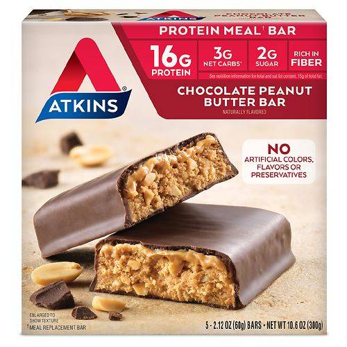 Atkins Advantage Meal Bars Chocolate Peanut Butter - 2.12 oz x 5 pack