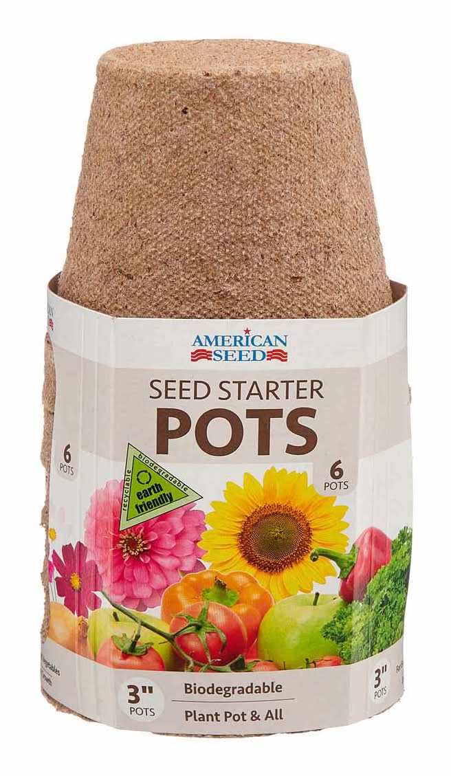 American Seed Biodegradable Seed Starter Pots, 3 in (6 ct)