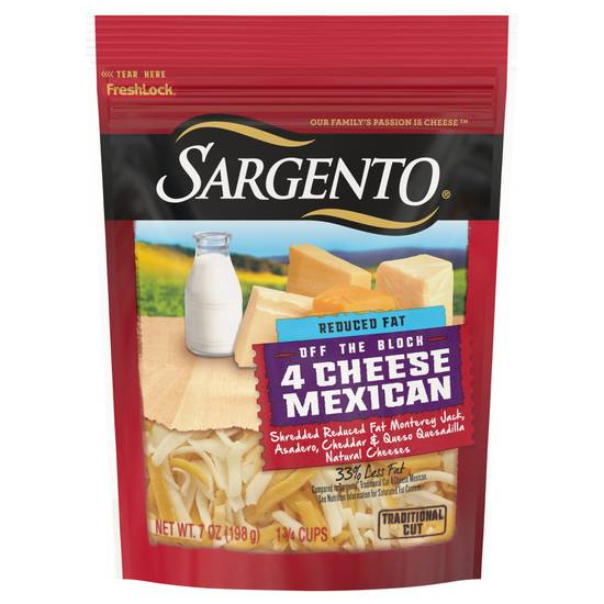 Sargento Reduced Fat Mexican 4 Cheese Blend