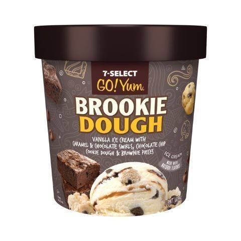 7-Select Go Yum Brookie Dough Ice Cream(Vanilla-Caramel-Chocolate)