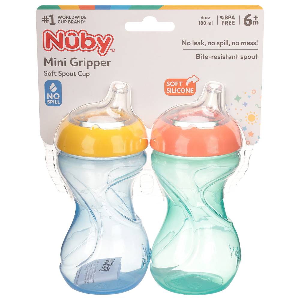 Nuby Mini Gripper Sippy Cup, 6M+ (2 ct)