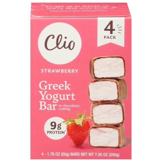 Clio Greek Strawberry Yogurt Bar (4 ct)