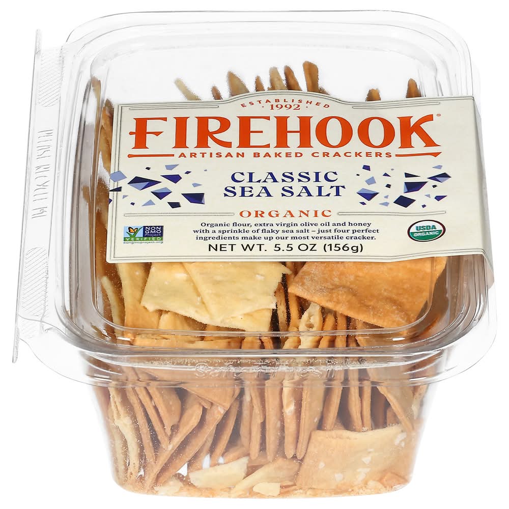 Firehook Organic Baked Crackers, Classic Sea Salt (5.5 oz)