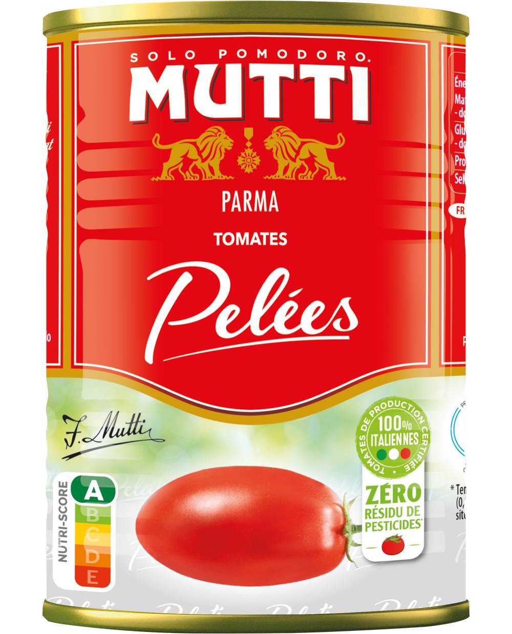 Mutti - Tomates pelées zéro résidus de pesticides (400g)