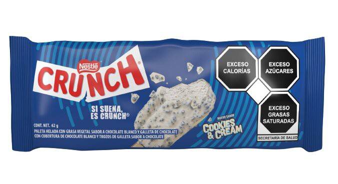 Nestlé paleta helada crunch sabor cookies & cream (1 pieza)