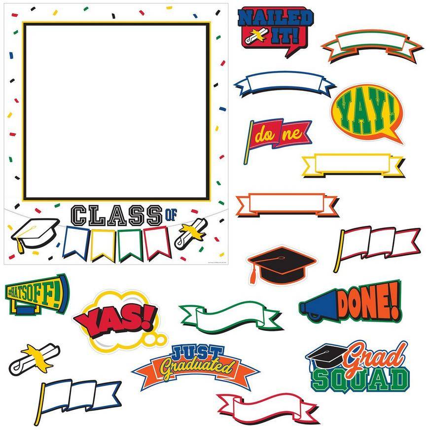 Giant Multicolor Just Graduated Customizable Photo Frame Kit, 30in x 35in