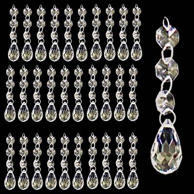 "26 Pack Teardrop Acrylic Crystal Beads for Christmas Ornaments and Wedding Decor by 4E's Novelty"