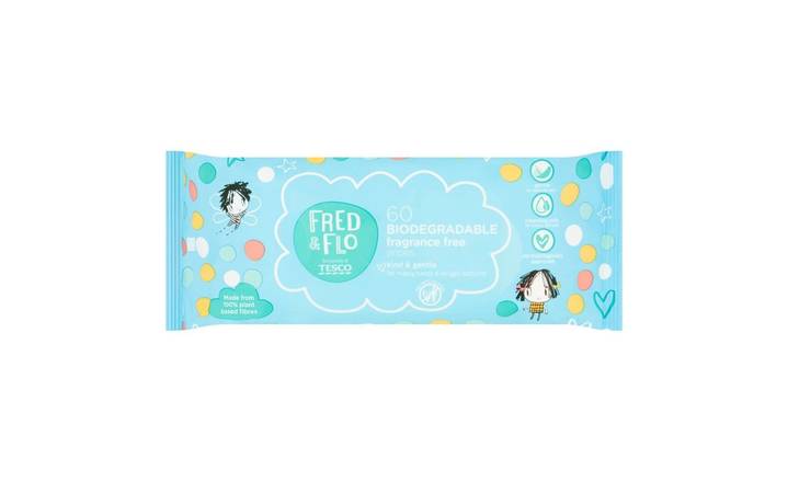 Fred & Flo Fragrance Free Baby Wipes 60s (404859)