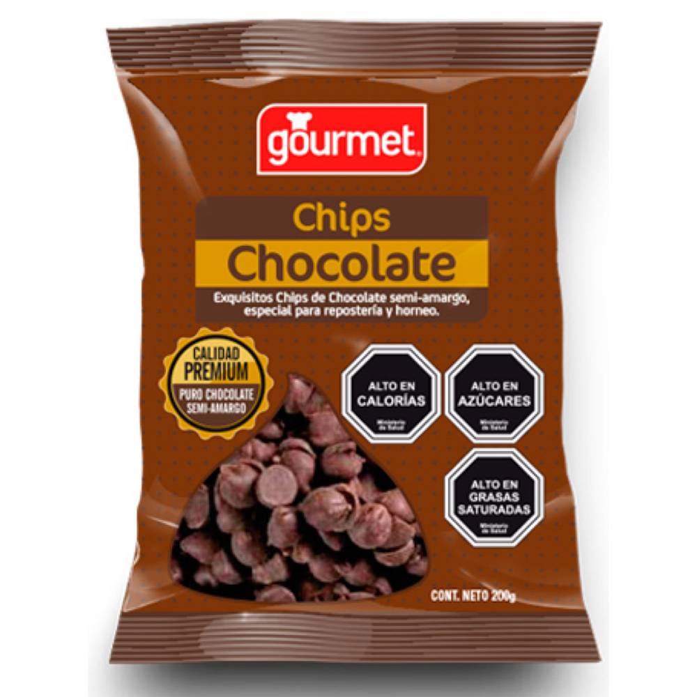 Gourmet chips chocolate semi amargo (bolsa 200 g)