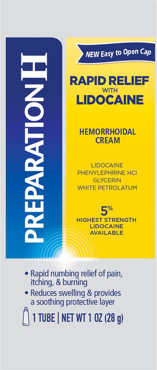 Preparation H Rapid Relief With Lidocaine Hemorrhoidal Cream
