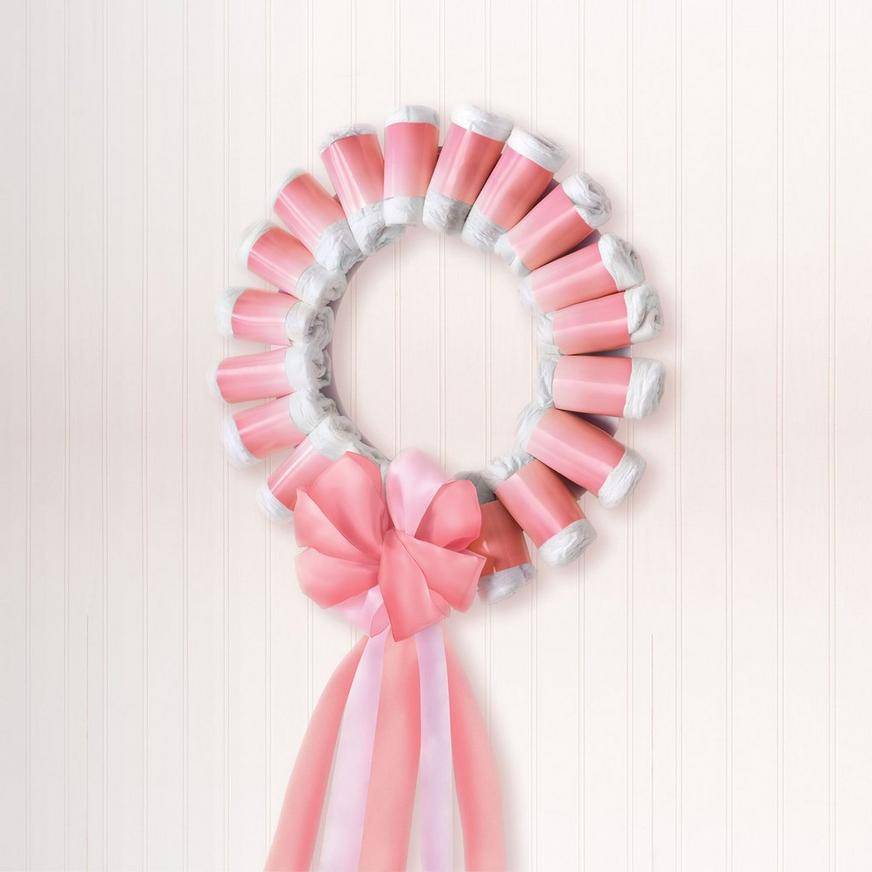 Oh Baby! Girl Baby Shower Diaper Wreath Kit, 85pc