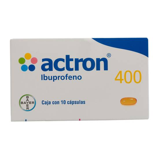 Bayer actron ibuprofeno cápsulas 400 mg (10 piezas)