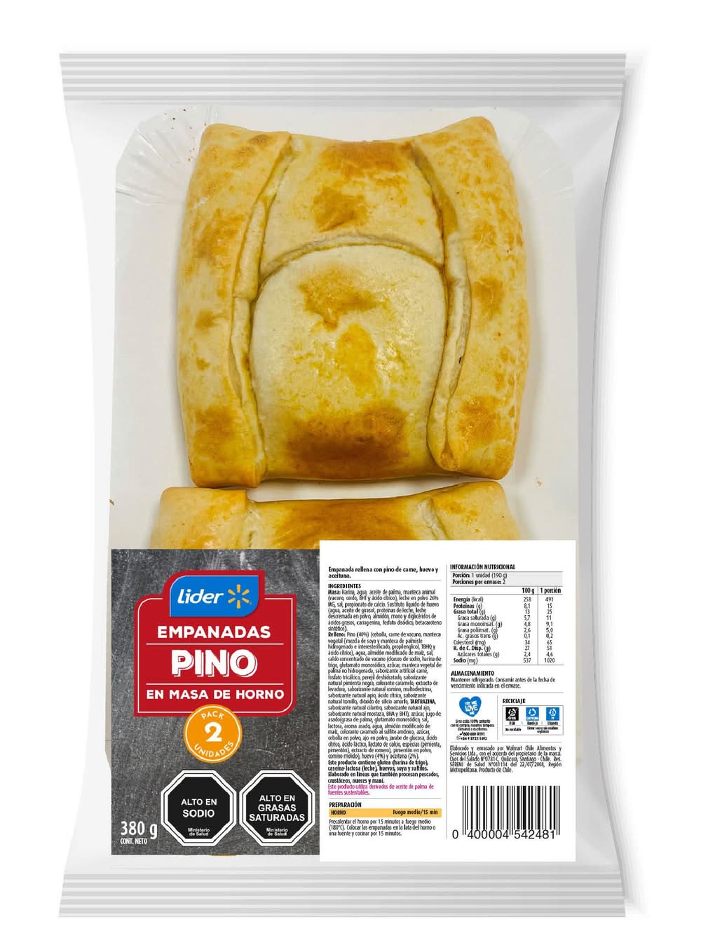 Lider pack empanada pino horno