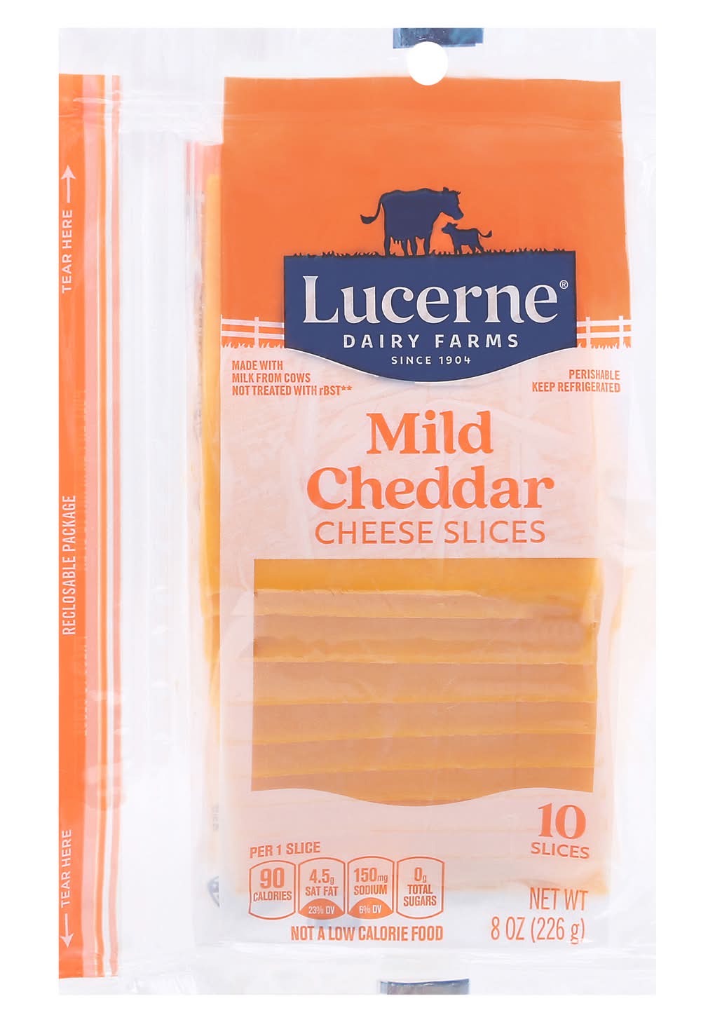 Lucerne Mild Cheddar Cheese Slices (8 oz, 10 ct)
