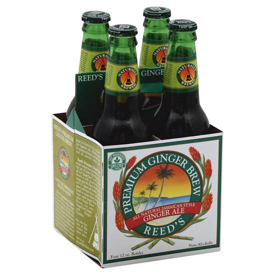 Reed's Jamaican Style Ginger Ale Beer (4 pack, 12 fl oz)