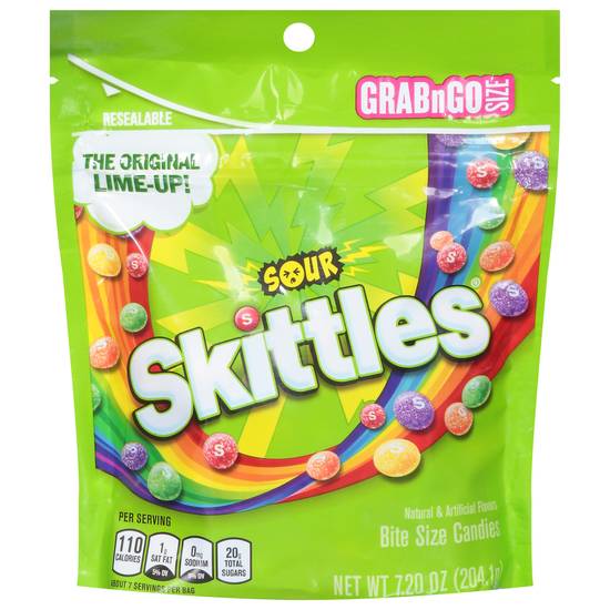 Skittles Sour Natural & Artificial Flavors Bite Size Candies