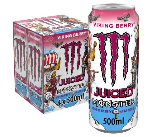 Monster Energy Viking Berry, Juiced Energy Drink (4 x 500ml)