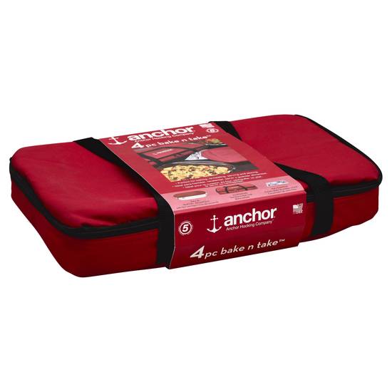 Anchor Essentials Bake N Take Set With Red Plastic Lid (1 set)