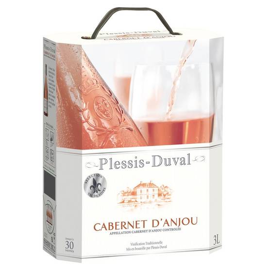 Vin rosé cabernet d'anjou Plessis duval 3l