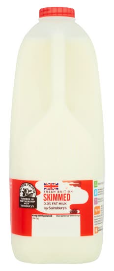 Sainsbury's Fresh British Skimmed 0.3% Fat Milk (2.27L)