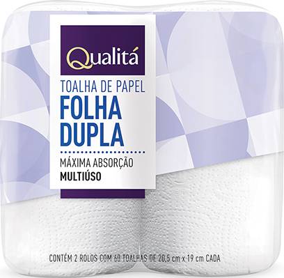Qualitá toalha de papel com folha dupla (2 un)