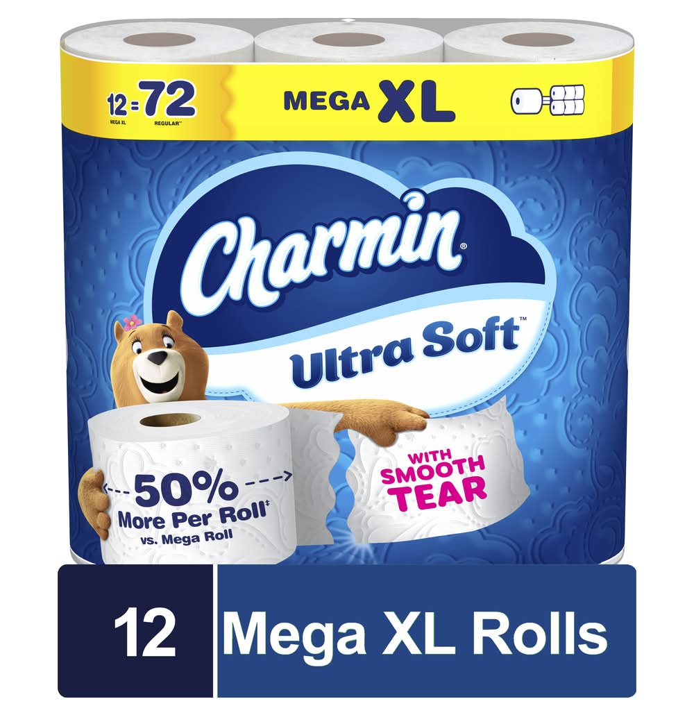 Charmin Ultra Soft Mega Toilet Paper Rolls, XL (12 ct)