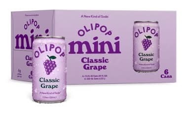 Olipop Mini Classic Grape Soda (6 x 7.5 fl oz)